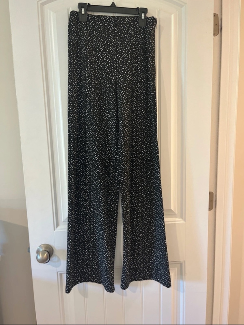 Women's Black Dot Wide-Leg Pants